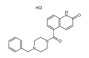 5-(4-benzyl-1-piperazinylcarbonyl)-2(1H)-quinolinone hydrochloride结构式