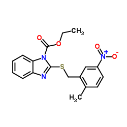 Ethyl 2-[(2-methyl-5-nitrobenzyl)sulfanyl]-1H-benzimidazole-1-carboxylate结构式