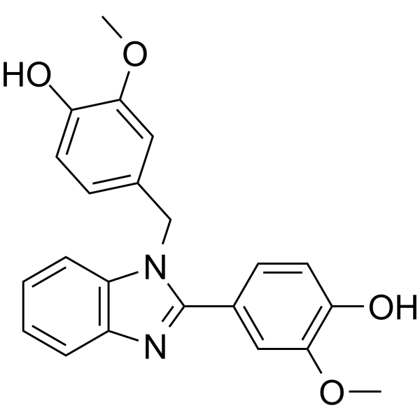 4-(1-(4-羟基-3-甲氧基苄基)-1H-苯并[d]咪唑-2-基)-2-甲氧基苯酚图片