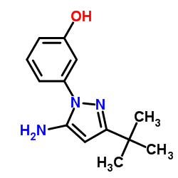 3-[5-Amino-3-(2-methyl-2-propanyl)-1H-pyrazol-1-yl]phenol Structure