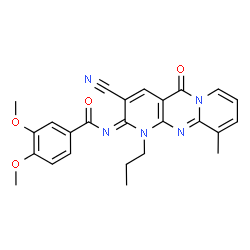 N-(3-cyano-10-methyl-5-oxo-1-propyl-1,5-dihydro-2H-dipyrido[1,2-a:2,3-d]pyrimidin-2-ylidene)-3,4-dimethoxybenzamide Structure