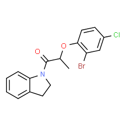 1-[2-(2-bromo-4-chlorophenoxy)propanoyl]indoline结构式