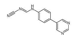 N-cyano-N'-(4-pyrimidin-5-ylphenyl)methanimidamide结构式