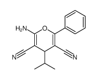 2-amino-6-phenyl-4-propan-2-yl-4H-pyran-3,5-dicarbonitrile Structure