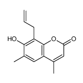 4,6-dimethyl-7-hydroxy-8-allylcoumarin结构式