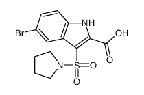 5-bromo-3-pyrrolidin-1-ylsulfonyl-1H-indole-2-carboxylic acid结构式
