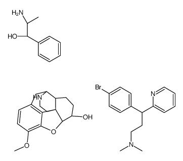 (4R,4aR,7S,7aR,12bS)-9-methoxy-1,2,3,4,4a,5,6,7,7a,13-decahydro-4,12-methanobenzofuro[3,2-e]isoquinoline-7-ol,(1R,2S)-2-amino-1-phenylpropan-1-ol,3-(4-bromophenyl)-N,N-dimethyl-3-pyridin-2-ylpropan-1-amine结构式