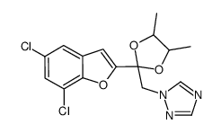 1-[[2-(5,7-dichloro-1-benzofuran-2-yl)-4,5-dimethyl-1,3-dioxolan-2-yl]methyl]-1,2,4-triazole结构式