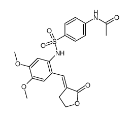 4-acetylamino-N-[4,5-dimethoxy-2-(2-oxo-dihydro-furan-3-ylidenemethyl)-phenyl]-benzenesulfonamide结构式