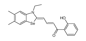 4-(3-ethyl-5,6-dimethyl-3H-benzoselenazol-2-ylidene)-1-(2-hydroxy-phenyl)-but-2-en-1-one结构式