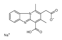 sodium,2-(4-carboxy-1,3-dimethylpyrido[1,2-a]benzimidazol-2-yl)acetate Structure