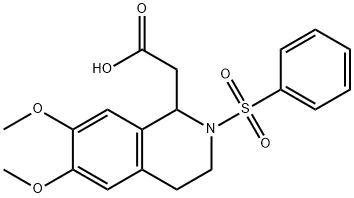 2-(6,7-dimethoxy-2-(phenylsulfonyl)-1,2,3,4-tetrahydroisoquinolin-1-yl)acetic acid结构式