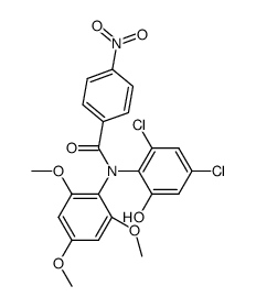 N-(2,4-dichloro-6-hydroxyphenyl)-4-nitro-N-(2,4,6-trimethoxyphenyl)benzamide结构式
