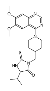 3-<1-(6,7-Dimethoxy-4-quinazolinyl)-4-piperidinyl>methyl-5-isopropyl-4-oxo-2-thioxoimidazolidine Structure