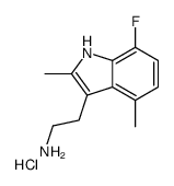 2-(7-fluoro-2,4-dimethyl-1H-indol-3-yl)ethanamine,hydrochloride Structure