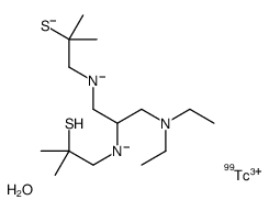 1-[3-(diethylamino)-2-(2-methyl-2-sulfidopropyl)azanidylpropyl]azanidyl-2-methylpropane-2-thiolate,hydron,oxotechnetium-99(3+)结构式