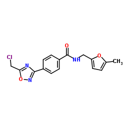 4-[5-(Chloromethyl)-1,2,4-oxadiazol-3-yl]-N-[(5-methyl-2-furyl)methyl]benzamide结构式