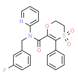 N-(3-fluorobenzyl)-3-phenyl-N-(pyridin-2-yl)-5,6-dihydro-1,4-oxathiine-2-carboxamide 4,4-dioxide Structure