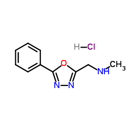 N-Methyl-1-(5-phenyl-1,3,4-oxadiazol-2-yl)methanamine hydrochloride (1:1)结构式