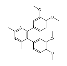 4,5-bis(3,4-dimethoxyphenyl)-2,6-dimethylpyrimidine结构式