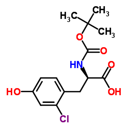 (R)-2-TERT-BUTOXYCARBONYLAMINO-3-(2-CHLORO-4-HYDROXY-PHENYL)-PROPIONIC ACID Structure