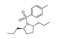 trans-N-(p-tolylsulfonyl)-2,5-dipropylpyrrolidine结构式