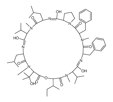 3,6-dibenzyl-12-butan-2-yl-15-(2-hydroxypropan-2-yl)-4,10,16,22-tetramethyl-18,24-bis(2-methylpropyl)-9,21-di(propan-2-yl)-13-oxa-1,4,7,10,16,19,22,25-octazabicyclo[25.3.0]triacontane-2,5,8,11,14,17,20,23,26-nonone结构式