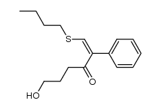 1-(butylthio)-6-hydroxy-2-phenylhex-1-en-3-one结构式