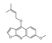 7-methoxy-4-(3-methylbut-2-enoxy)furo[2,3-b]quinoline结构式