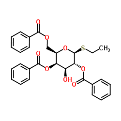 乙基-2,4,6-三-氧-苯甲酰基-b-D-硫代吡喃半乳糖苷结构式