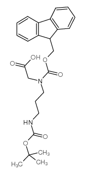 2-[9H-fluoren-9-ylmethoxycarbonyl-[3-[(2-methylpropan-2-yl)oxycarbonylamino]propyl]amino]acetic acid Structure
