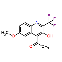 1-[3-Hydroxy-6-methoxy-2-(trifluoromethyl)-4-quinolinyl]ethanone结构式