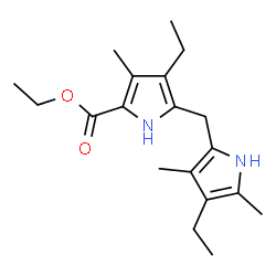 4-Ethyl-5-[(4-ethyl-3,5-dimethyl-1H-pyrrol-2-yl)methyl]-3-methyl-1H-pyrrole-2-carboxylic acid ethyl ester结构式