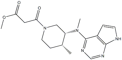 methyl3-((3R,4R)-4-methyl-3-(methyl(7H-pyrrolo[2,3-d]pyrimidin -4-yl)amino)piperidin-1-yl)-3-oxopropanoate picture