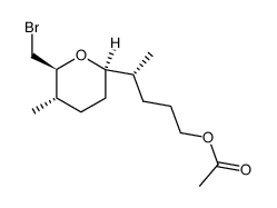 (δR,2R,5S,6S)-6-(Bromomethyl)-δ,5-dimethyltetrahydro-2-pyranylbutyl acetate结构式