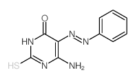 4(1H)-Pyrimidinone,6-amino-2,3-dihydro-5-(2-phenyldiazenyl)-2-thioxo- picture