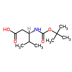 N-(tert-Butoxycarbonyl)-D-leucine Structure