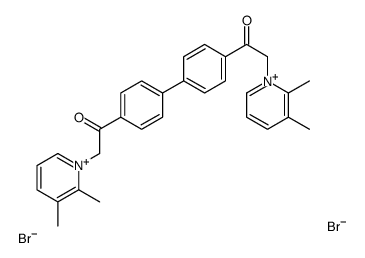 2-(2,3-dimethylpyridin-1-ium-1-yl)-1-[4-[4-[2-(2,3-dimethylpyridin-1-ium-1-yl)acetyl]phenyl]phenyl]ethanone,dibromide Structure