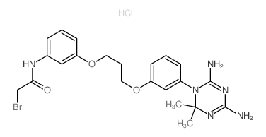 2-bromo-N-[3-[3-[3-(4,6-diamino-2,2-dimethyl-1,3,5-triazin-1-yl)phenoxy]propoxy]phenyl]acetamide structure