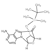 3'-o-(t-butyldimethylsilyl)-5'-oxo-8,5'-cyclo-2'-deoxyadenosine结构式