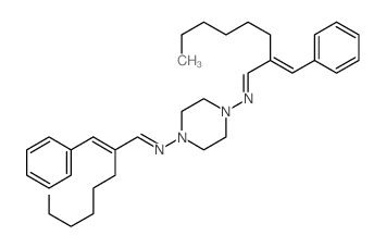 1,4-Piperazinediamine,N1,N4-bis[2-(phenylmethylene)octylidene]- Structure