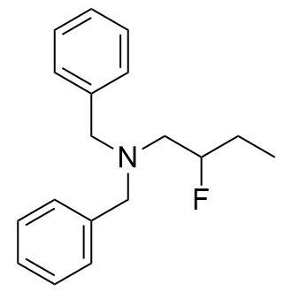 N,N-二苄基-2-氟丁烷-1-胺结构式
