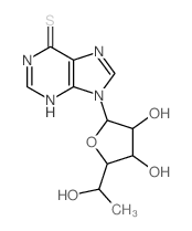 6H-Purine-6-thione,9-(6-deoxy-b-D-allofuranosyl)-1,9-dihydro- structure
