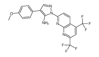 1H-Pyrazol-5-amine,1-[5,7-bis(trifluoromethyl)-1,8-naphthyridin-2-yl]-4-(4-methoxyphenyl)-(9CI) picture