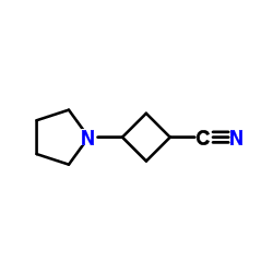 Cyclobutanecarbonitrile, 3-(1-pyrrolidinyl)- (9CI) structure