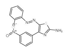 2-chloro-N-[[2-imino-4-(3-nitrophenyl)-1,3-thiazol-5-ylidene]amino]aniline结构式