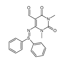 N-(5-formyl-1,3-dimethyl-6-uracilyl)-S,S-diphenylsulfilimine结构式