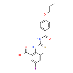 3,5-DIIODO-2-[[[(4-PROPOXYBENZOYL)AMINO]THIOXOMETHYL]AMINO]-BENZOIC ACID结构式