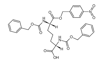 L-2,6-dibenzyloxycarbonylaminopimelic acid mono p-nitrobenzyl ester结构式