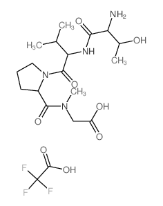 2-[[1-[2-[(2-amino-3-hydroxy-butanoyl)amino]-3-methyl-butanoyl]pyrrolidine-2-carbonyl]-methyl-amino]acetic acid; 2,2,2-trifluoroacetic acid structure